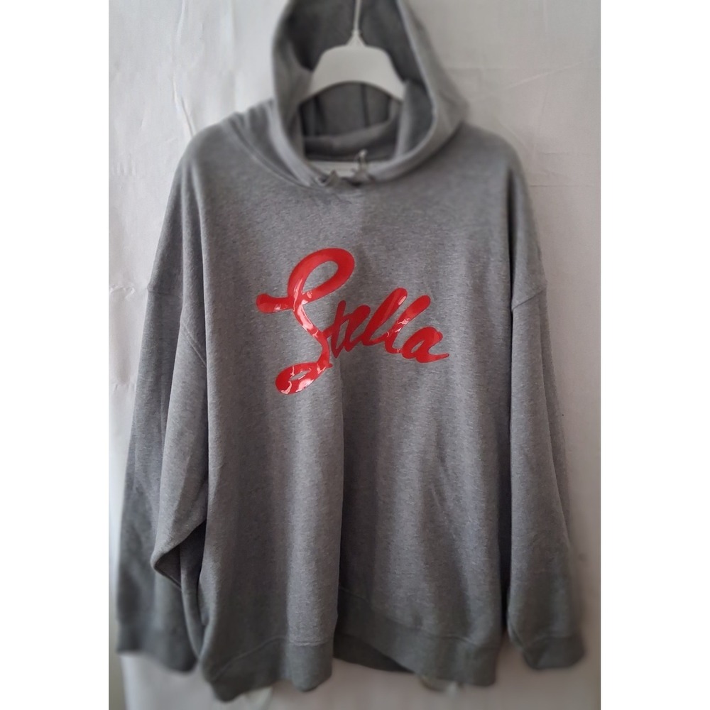 Stella McCartney x H&M Gray‎ Hoodie Red Logo Graphic Sweatshirt XXL NWT